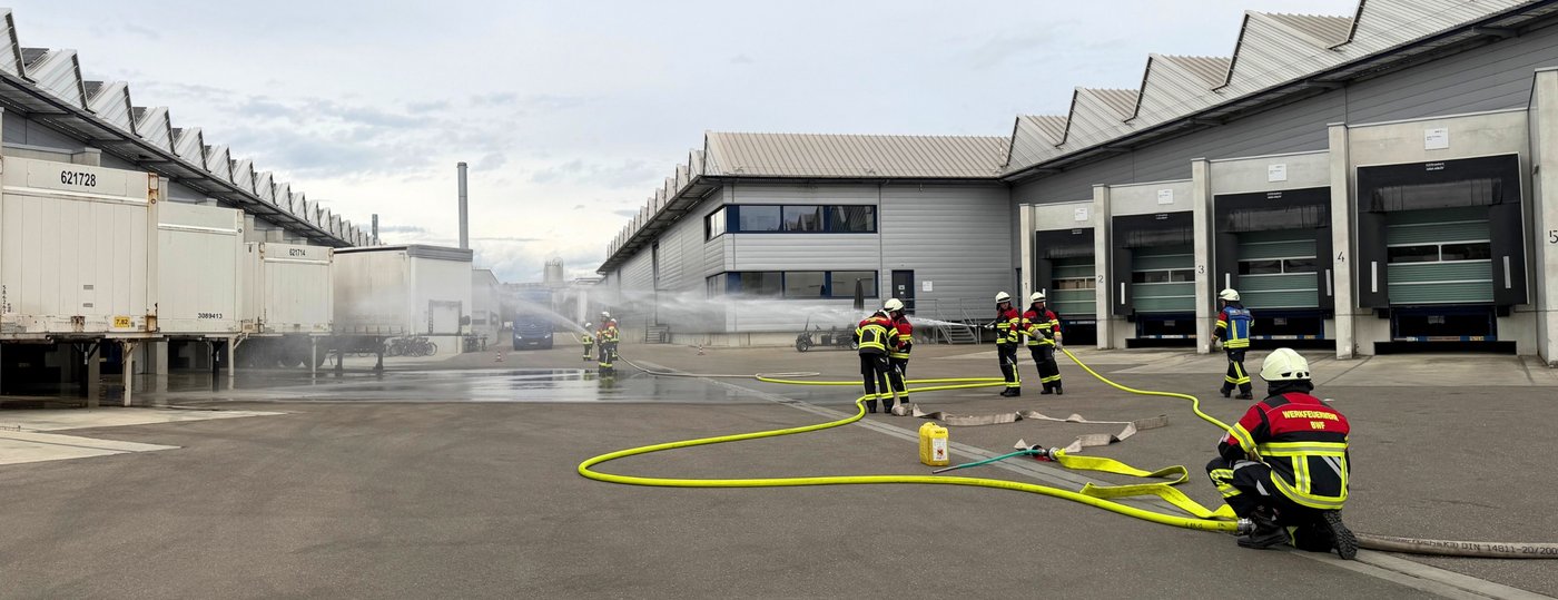 Löschübung der BWF Group Werkfeuerwehr