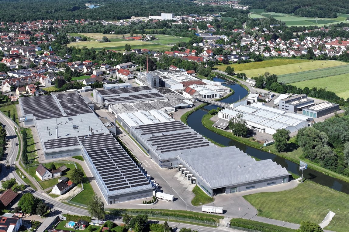 Vue aérienne du siège social du groupe BWF à Offingen